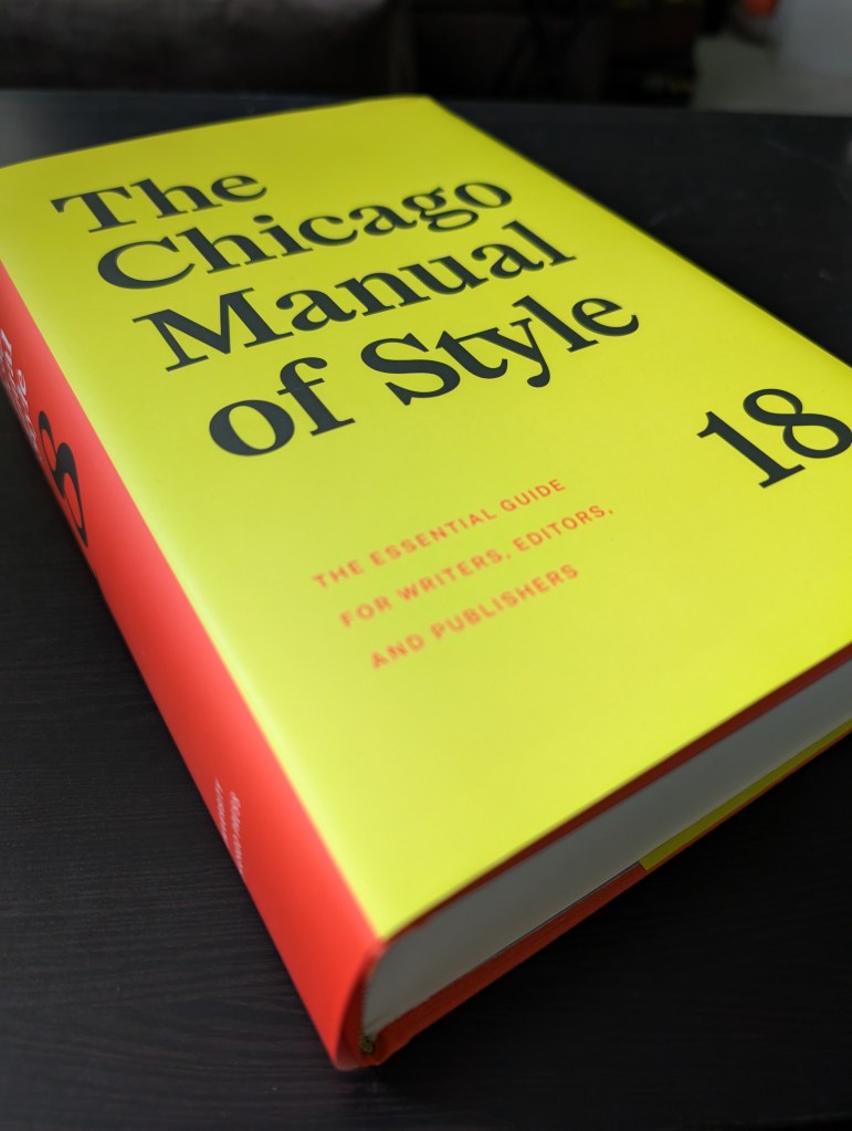 The Chicago Manual of Style, 18th edition
